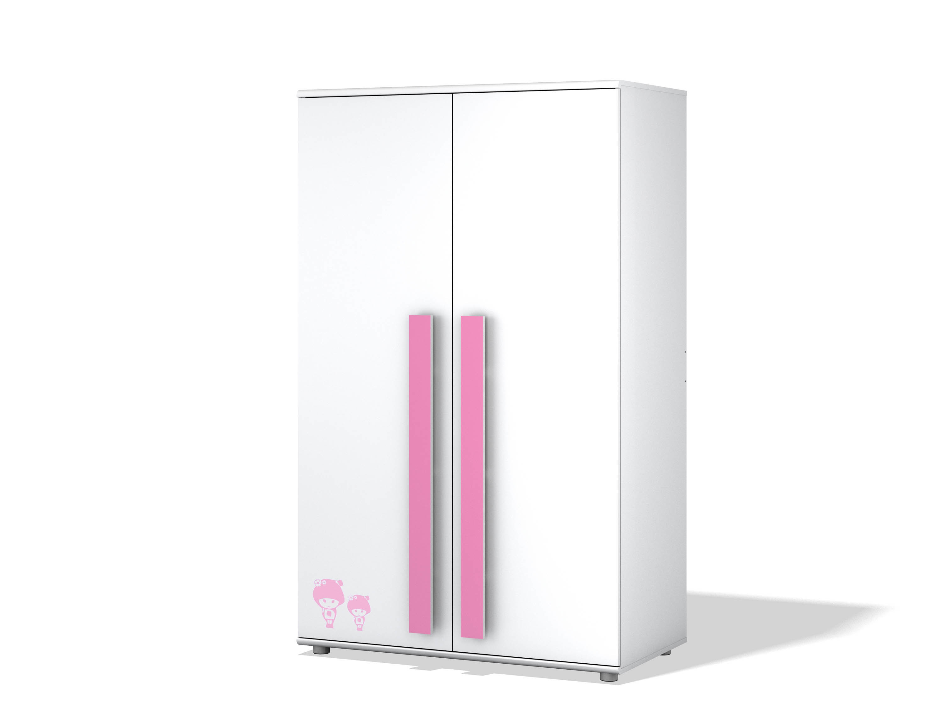 Armoire enfant rose et blanche MARCHANDE