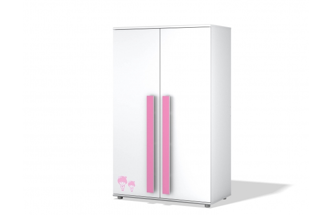 Armoire enfant rose et blanche MARCHANDE