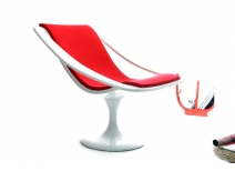 Bain de soleil design rouge et blanc SUNSET
