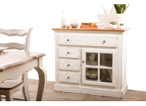 Buffet baroque blanc 1 porte SOFIA