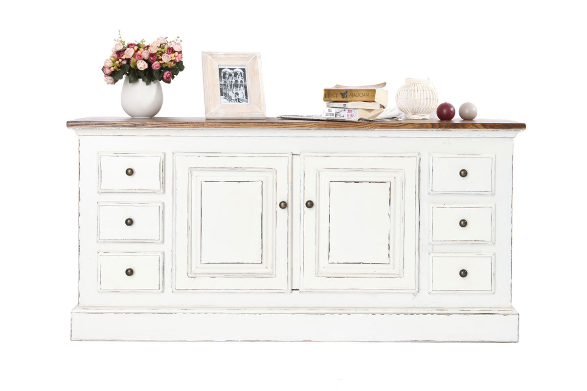 Buffet baroque blanc 2 portes SOFIA