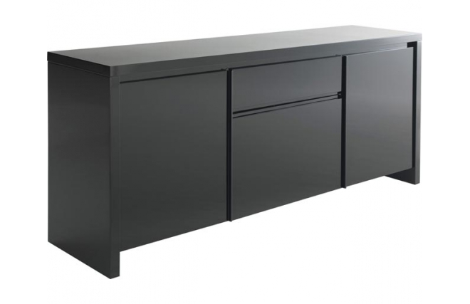 Buffet design laqu&eacute; noir WILSON