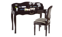 Bureau baroque noir 1 tiroir Louisa