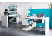 Bureau design blanc laqu&eacute; amovible MAX