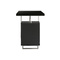 Bureau design laqu&eacute; noir 2 tiroirs LEXI