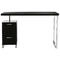 Bureau design laqu&eacute; noir 2 tiroirs LEXI