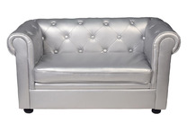 Canap&eacute; BABY CHESTERFIELD 2 places - coloris argent image pub1