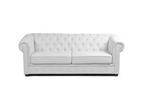 Canap&eacute; Chesterfield blanc 3 places design