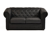 Canap&eacute; CHESTERFIELD noir 2 places