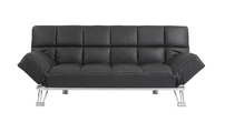 Canap&eacute; convertible cuir noir 3 places Manhattan