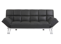 Canap&eacute; convertible cuir noir 3 places Manhattan