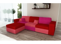 Canap&eacute; d'angle 5 &agrave; 6 places rouge, rose et corail RAINBOW POP by Libelul