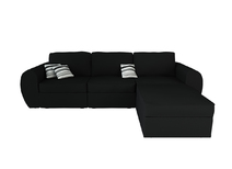 Canap&eacute; d'angle club 4 &agrave; 5 places modulable microfibre noir up to you