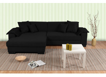 Canap&eacute; d'angle design noir (angle gauche) BOLLYWOD