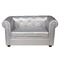 Canap&eacute; enfant 2 places argent&eacute;  -  BABY CHESTERFIELD