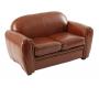 Canap&eacute; enfant 2 places en cuir marron clair - BABY CLUB