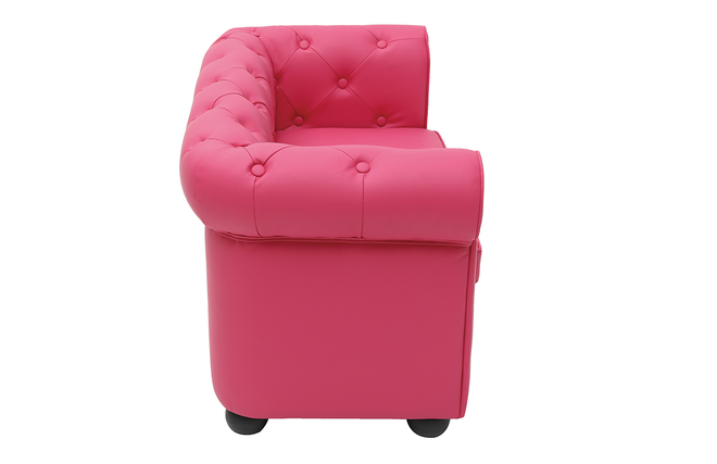 Canap&eacute; enfant 2 places framboise  -  BABY CHESTERFIELD