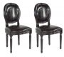 Chaise baroque salle &agrave; manger noir MEDAILLON (lot de 2)