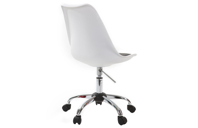 Chaise design &agrave; roulettes blanc NEW STEEVY