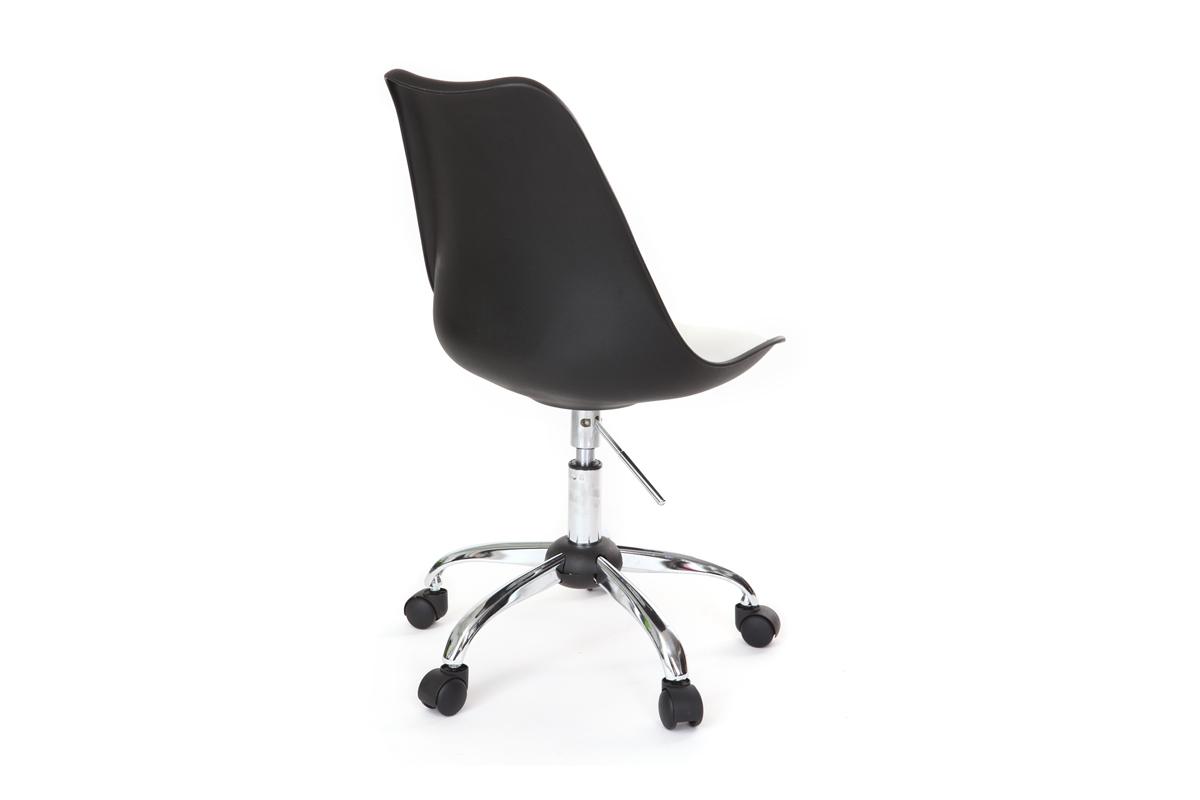 Chaise design &agrave; roulettes noir NEW STEEVY