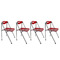 Chaise design plexiglas rouge pliante JULIE (lot de 4)