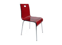 Chaise design rouge en plexiglas CINDY