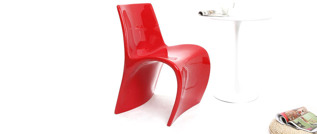 Chaise design rouge OWIE