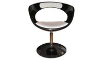 Chaise / fauteuil design r&eacute;tro noir et blanc GROOVY