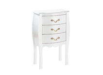 Commode / chevet baroque blanc 3 tiroirs - LOUISA