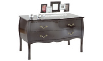 Commode / chevet baroque noir 2 tiroirs Louisa