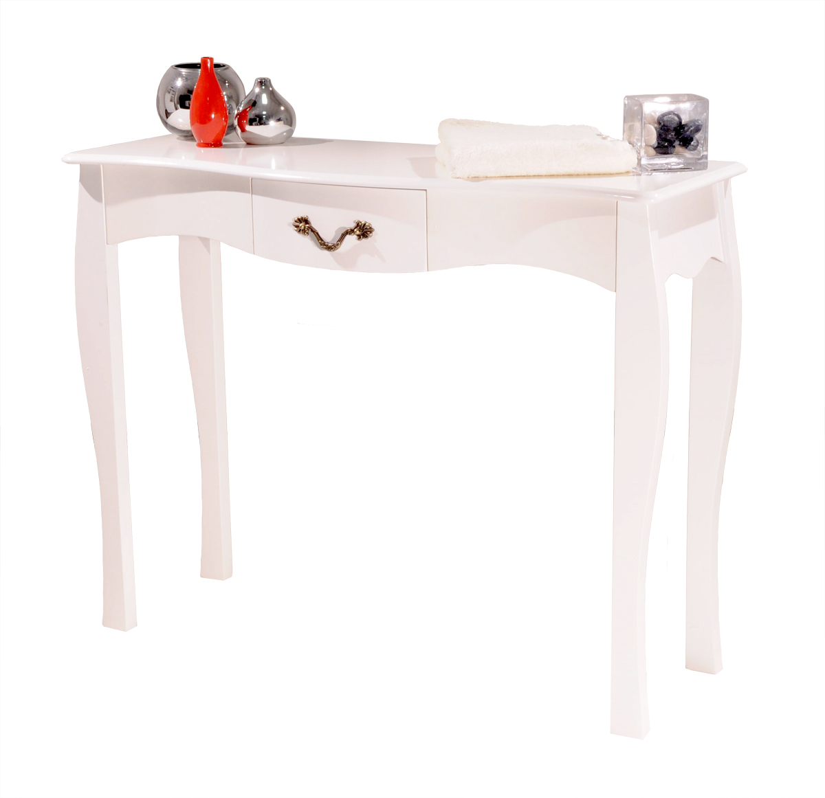 Console baroque blanche 1 tiroir Louisa