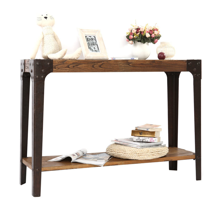 Console industrielle bois et m&eacute;tal MADISON