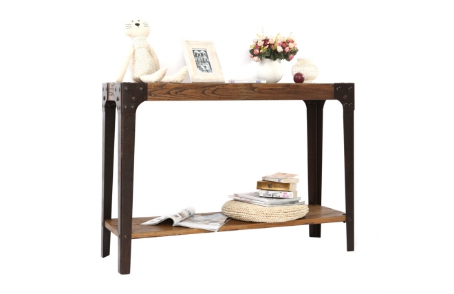 Console industrielle bois et m&eacute;tal MADISON