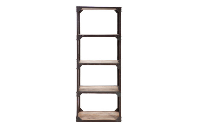 Etag&egrave;re bois massif et m&eacute;tal industrielle ATELIER