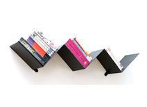 Etag&egrave;re design m&eacute;tal noire ZIG ZAG