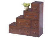 Etag&egrave;re escalier, meuble de rangement  acajou RADJAH