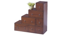 Etag&egrave;re escalier, meuble de rangement  acajou RADJAH