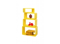 Etag&egrave;re Pop jaune rectangle (lot de 4)