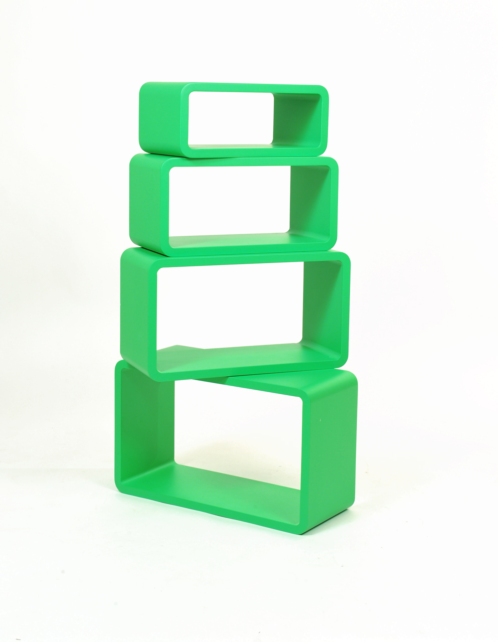 Etag&egrave;re Pop vert rectangle (lot de 4)