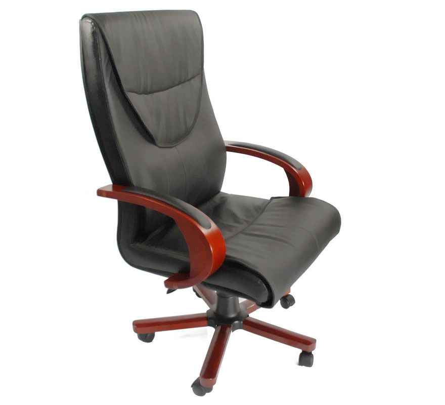 Fauteuil / chaise de bureau cuir noir Michelangelo