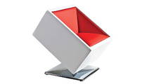 Fauteuil / chaise design blanc et rouge SQUARE BOX 
