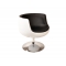 Fauteuil / chaise design r&eacute;tro blanc et noir Brady