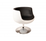 Fauteuil / chaise design r&eacute;tro blanc et noir Brady