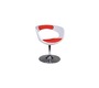 Fauteuil / chaise design r&eacute;tro blanc et rouge GROOVY