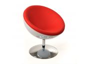 Fauteuil / chaise design r&eacute;tro blanc et rouge Stanley