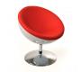 Fauteuil / chaise design r&eacute;tro blanc et rouge Stanley