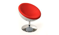 Fauteuil / chaise design r&eacute;tro blanc et rouge Stanley