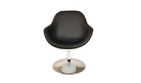 Fauteuil / chaise design r&eacute;tro noir et blanc Solly