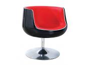 Fauteuil / chaise design r&eacute;tro noir et rouge Brady