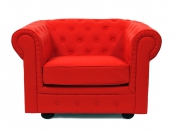 Fauteuil Chesterfield coloris rouge